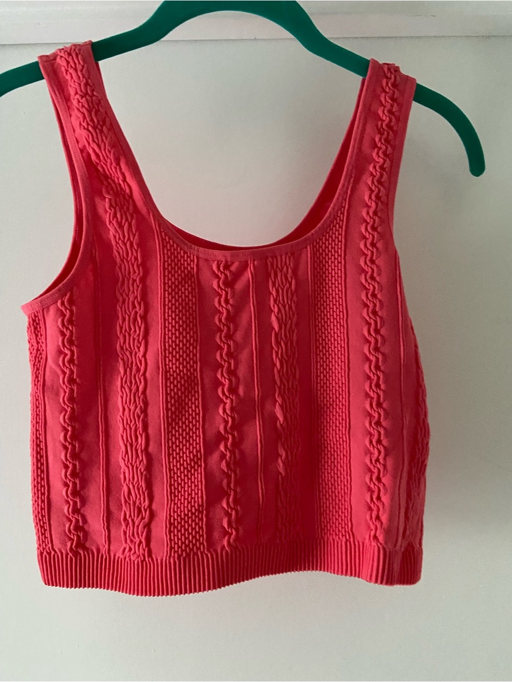 Coral Cropped Scoop Tank - Women's Sleeveless Knit Top